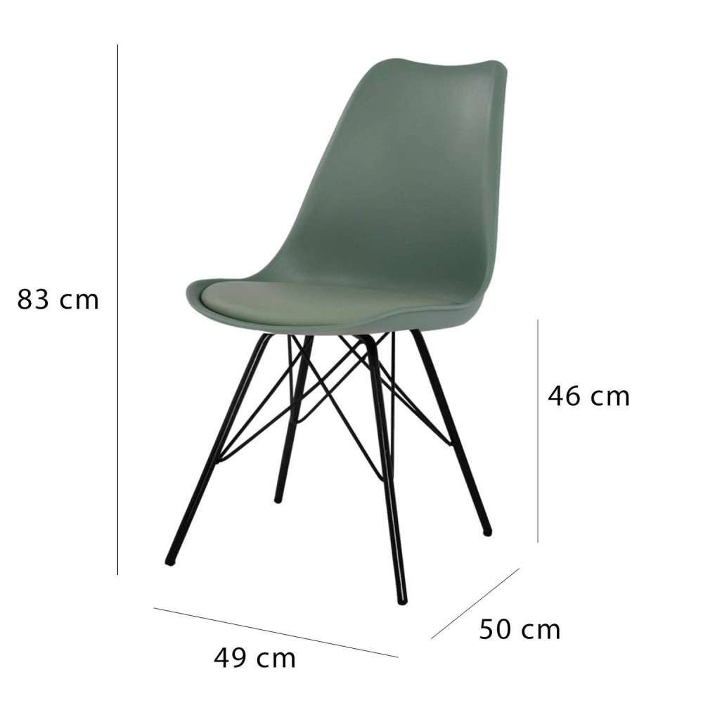 Chaise Tower Wood Metal couleur kale | Vente de Meubles Online