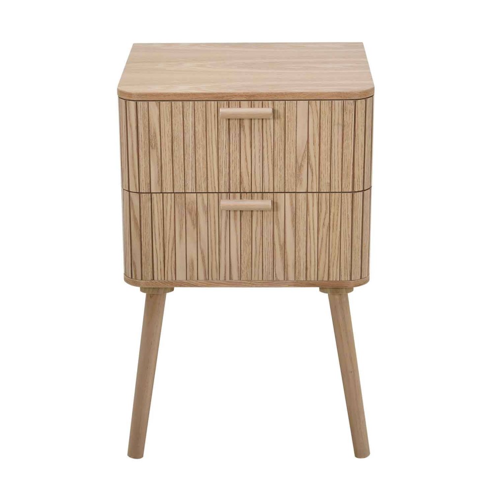 Table de chevet naturelle avec 2 tiroirs | Vente de Meubles Online