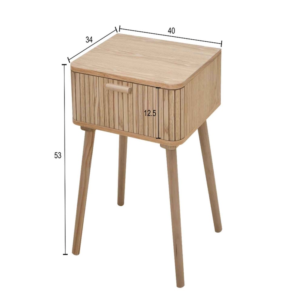 Table de chevet naturelle avec 1 tiroir | Vente de Meubles Online