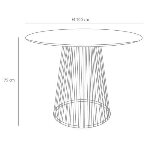 Table à manger ronde Tina Noyer | Vente de Meubles Online
