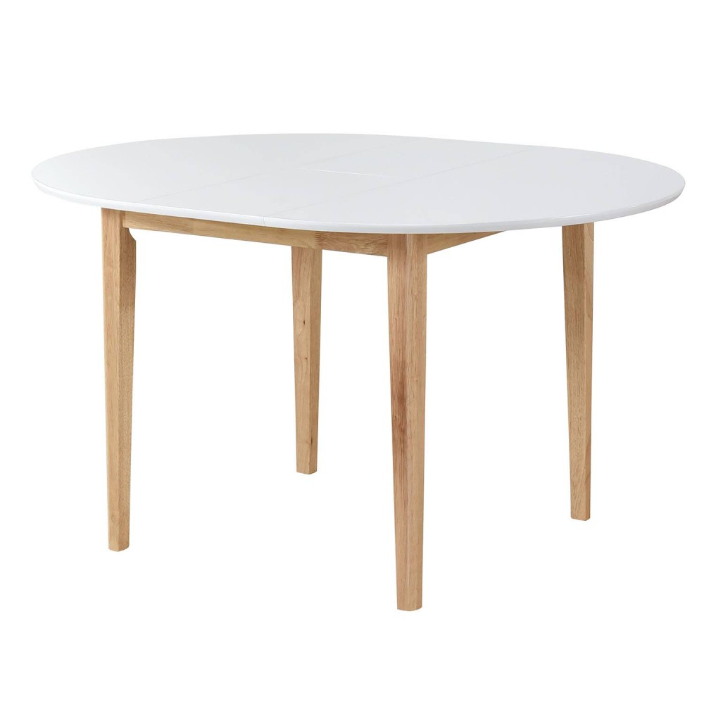 Table ronde extensible Zira naturel blanche | Vente de Meubles Online