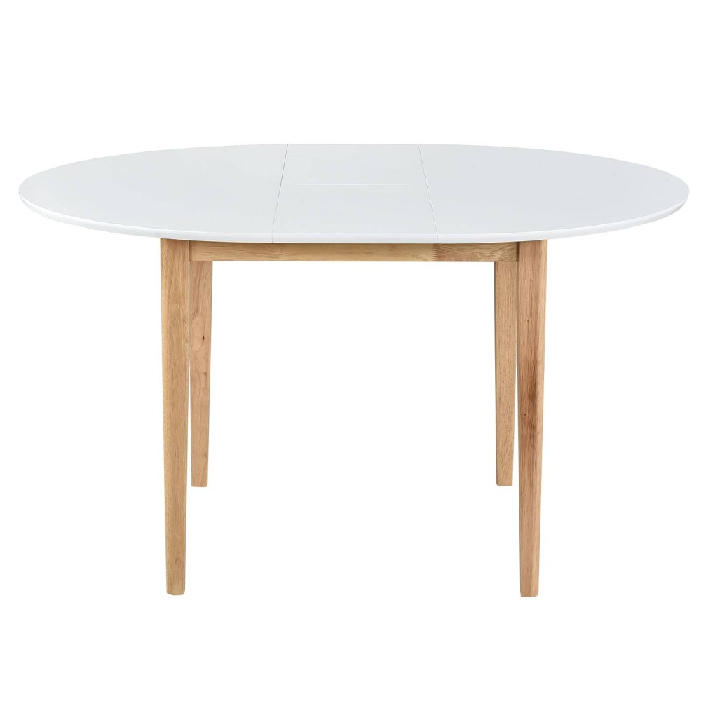 Table ronde extensible Zira naturel blanche | Vente de Meubles Online