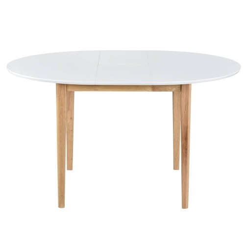 Table ronde extensible Zira naturel blanche | Vente de Meubles Online