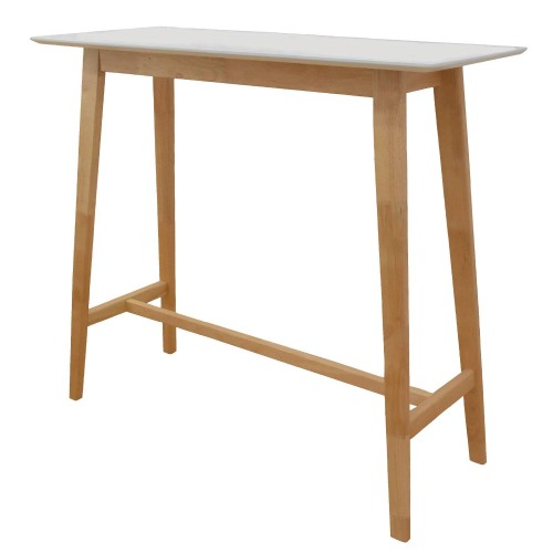 Table haute Zira de bar ou cuisine, design scandinave avec pieds hauts