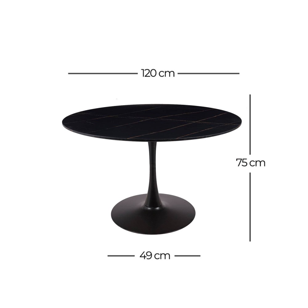 Table Ibiza ronde Ø120 CM marbre noir | Vente de Meubles Online