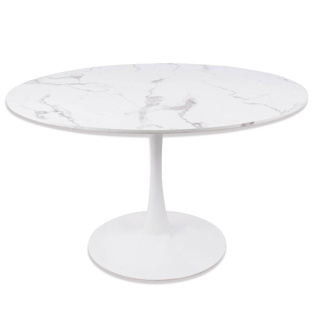 Table Ibiza ronde Ø120 CM marbre blanc | Vente de Meubles Online