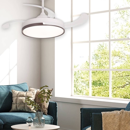 Ventilateur 4 pales pliables LED 48W Penny | Vente de Meubles Online