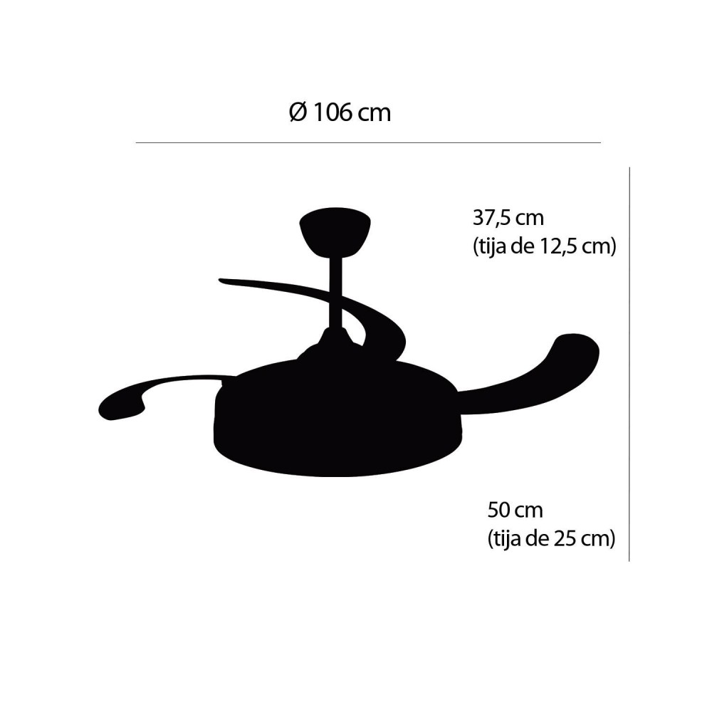 Ventilateur 4 pales pliables LED 48W Penny | Vente de Meubles Online