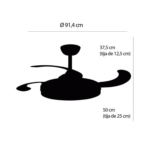 Ventilateur à 4 pales pliables LED 38W Bakar | Vente de Meubles Online