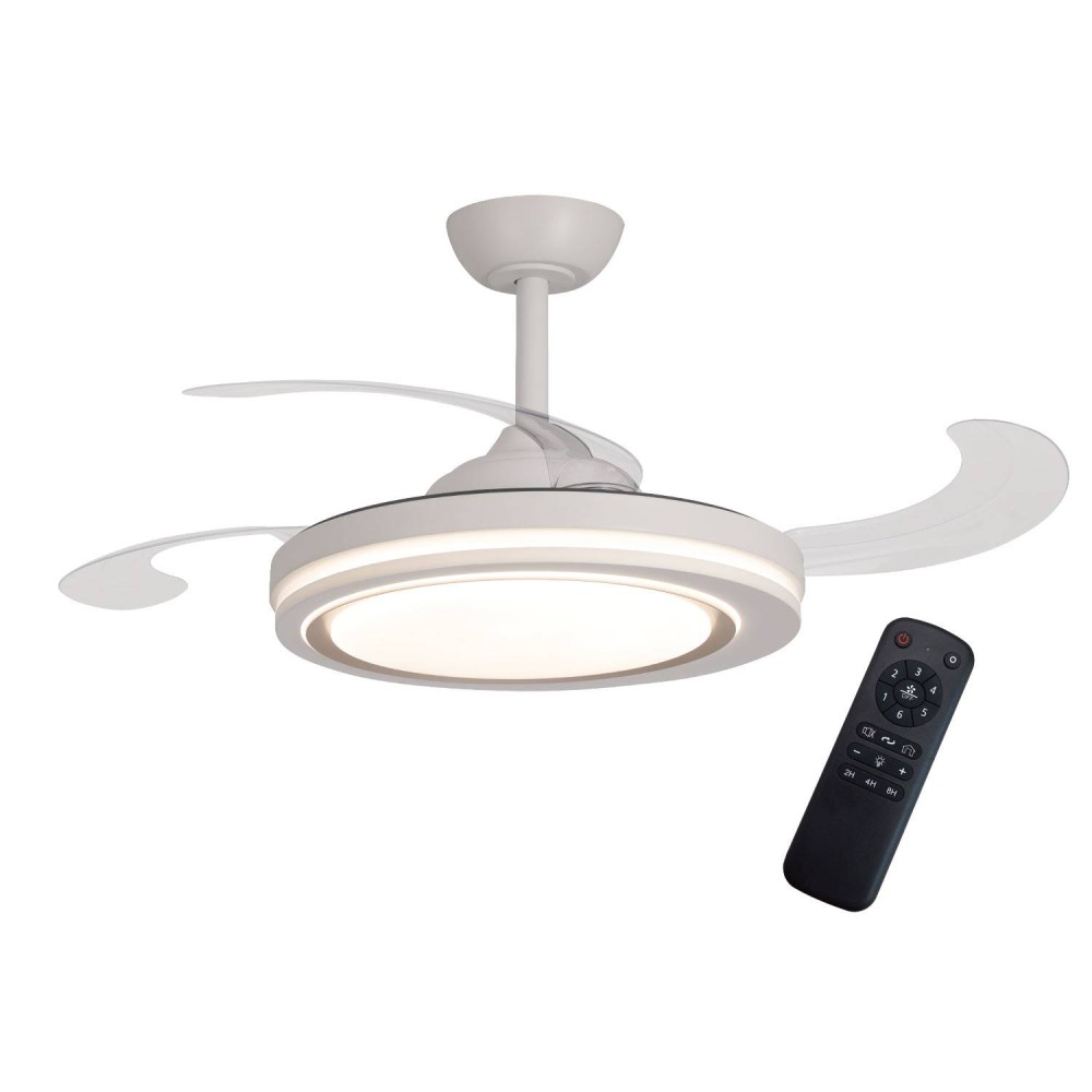Ventilateur Bakar 4 pales pliables et LED 38W, efficacité énergétique