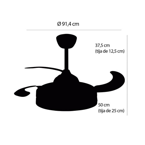 Ventilateur à 4 pales pliables LED 38W Penny | Vente de Meubles Online