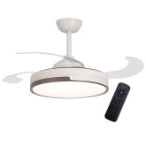 Ventilateur de plafond Penny 4 pales pliables, éclairage LED intégré 38W