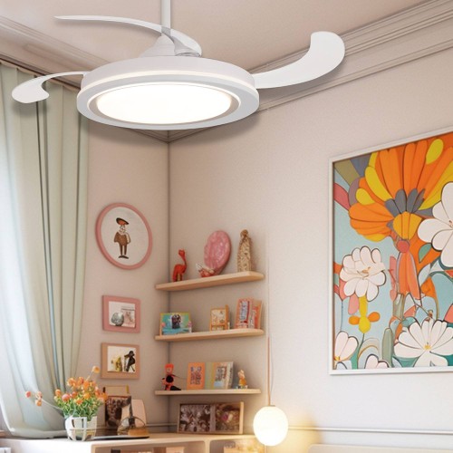 Ventilateur 4 pales pliables LED 48W Bakar | Vente de Meubles Online