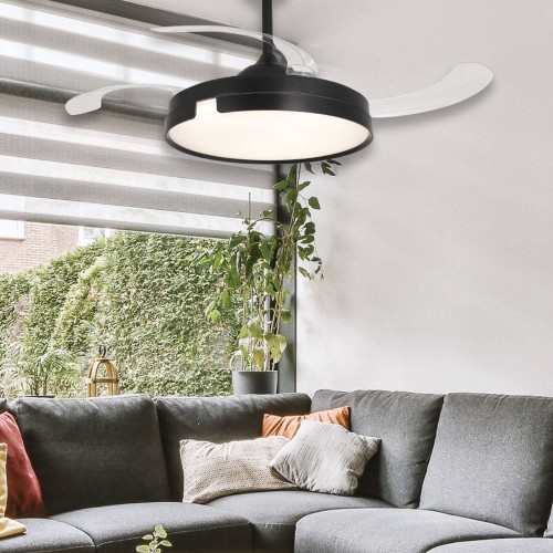 Ventilateur 4 pales pliables LED 48W Robby | Vente de Meubles Online