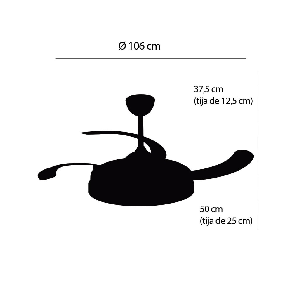 Ventilateur 4 pales pliables LED 48W Robby | Vente de Meubles Online