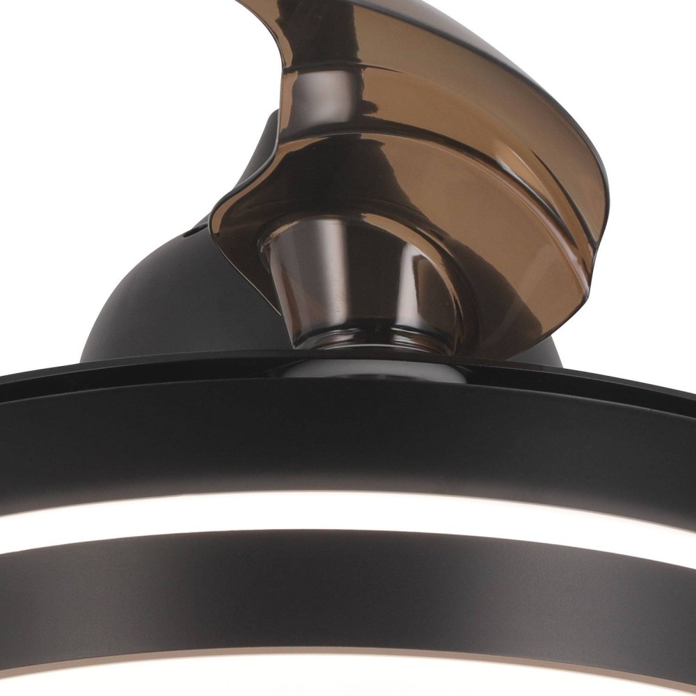 Ventilateur noir Tyrion 4 pales pliables LED 24W | Vente de Meubles Online