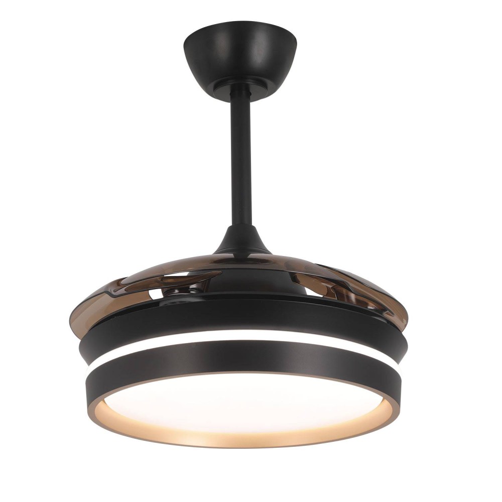 Ventilateur noir Tyrion 4 pales pliables LED 24W | Vente de Meubles Online