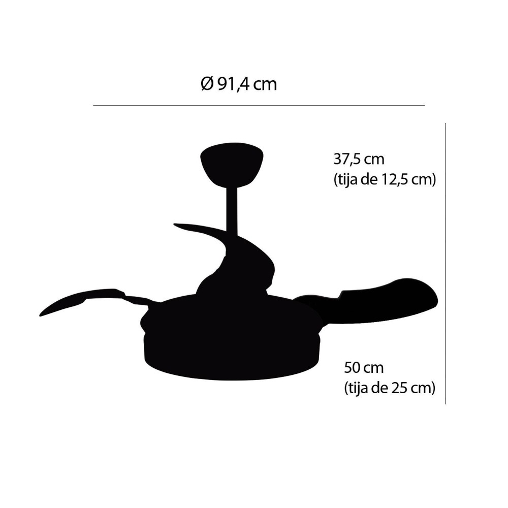 Ventilateur indigo Tyrion 4 pales pliables LED 24W | Vente de Meubles Online