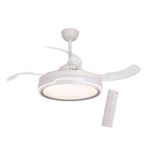 Ventilateur WIFI Silver 4 pales pliables, LED 35W avec contrôle intelligent