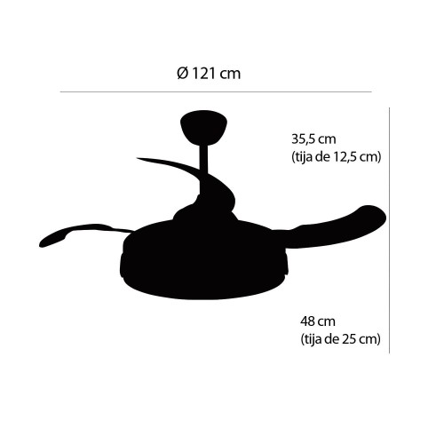 Ventilateur 4 pales pliables LED 48W Silver | Vente de Meubles Online