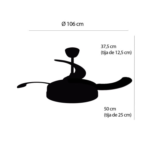 Ventilateur 4 pales pliables LED 48W Argus | Vente de Meubles Online