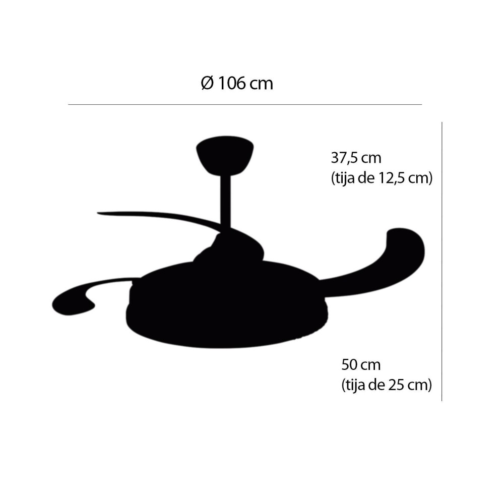 Ventilateur 4 pales pliables LED 48W Klaas | Vente de Meubles Online