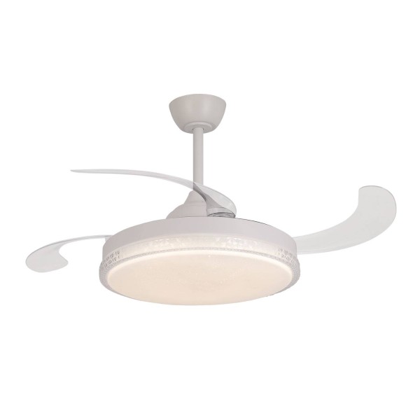 Ventilateur Klaas 4 pales pliables et LED 48W, design contemporain 2