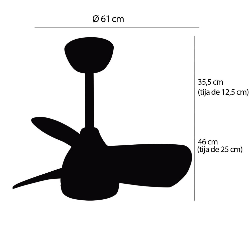 Ventilateur 3 pales LED 17W Cuki | Vente de Meubles Online