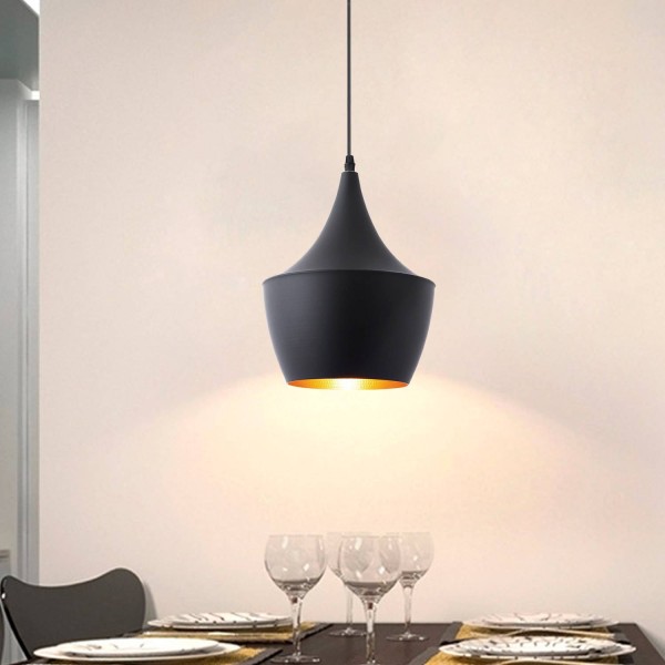 Suspension Cup 1 lumière coloris noir, design minimaliste et élégant 2