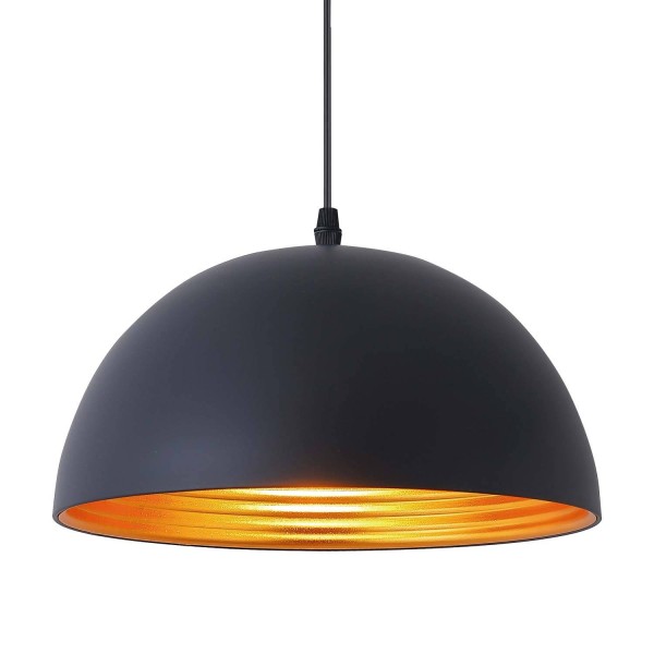 Suspension Dubuo 1 lumière noire, design industriel moderne 2