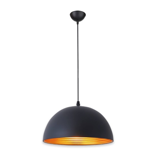 Suspension Dubuo 1 lumière noire, design industriel moderne