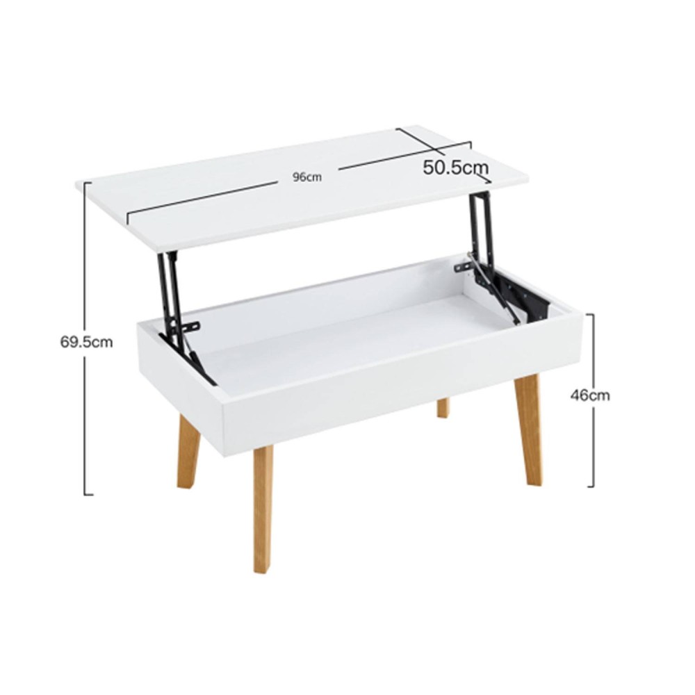 Table Basse Relevable Blanche Kalesi | Vente de Meubles Online