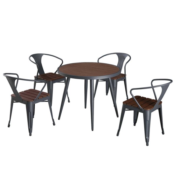 Pack table et 4 chaises Orleans, ensemble de salle à manger classique complet