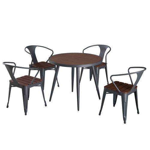 Pack table et 4 chaises Orleans, ensemble de salle à manger classique complet
