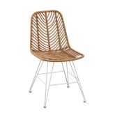 Chaise en rotin Raffles pieds blancs | Vente de Meubles Online