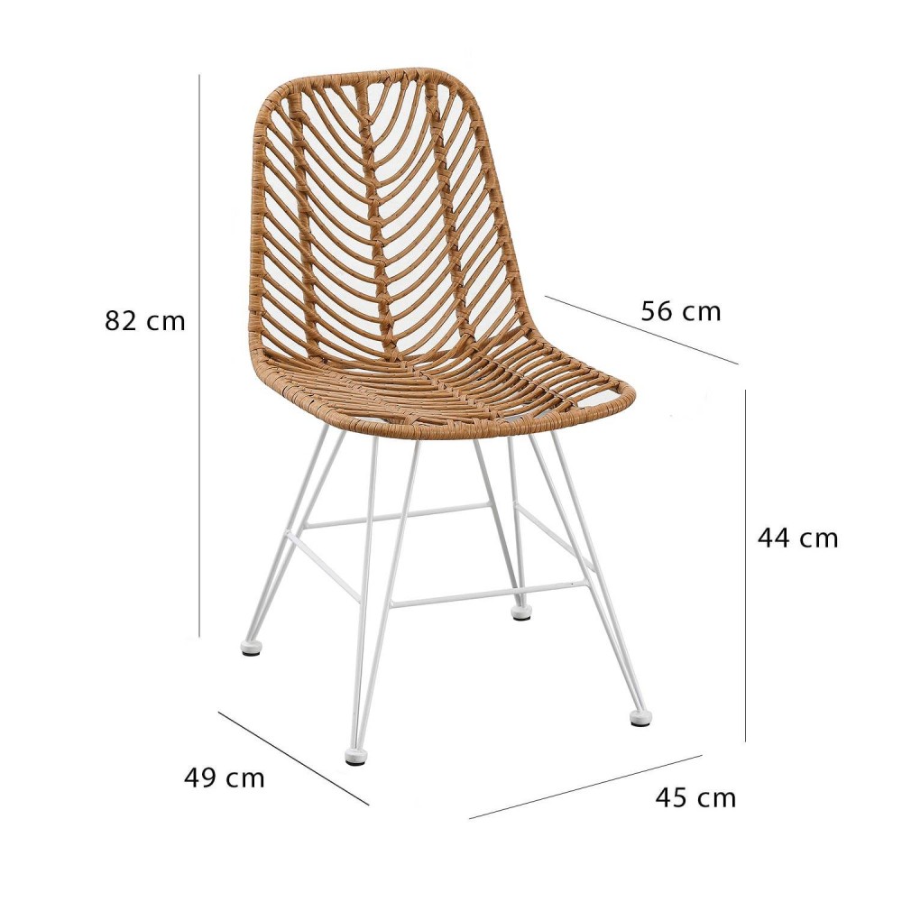 Chaise en rotin Raffles pieds blancs | Vente de Meubles Online