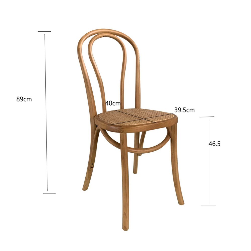 Pack 2 chaises Folie naturel en bois et rotin | Vente de Meubles Online
