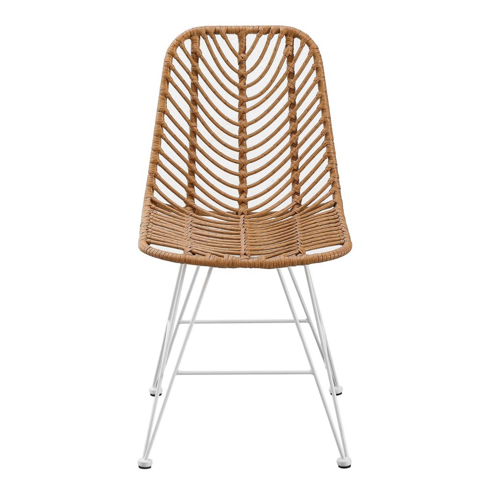 Pack de 4 Chaises en rotin Raffles pieds blancs | Vente de Meubles Online