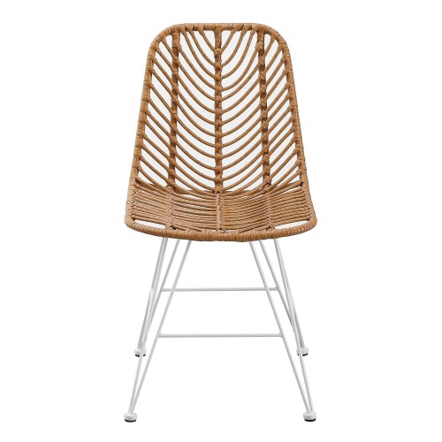 Pack de 4 Chaises en rotin Raffles pieds blancs | Vente de Meubles Online