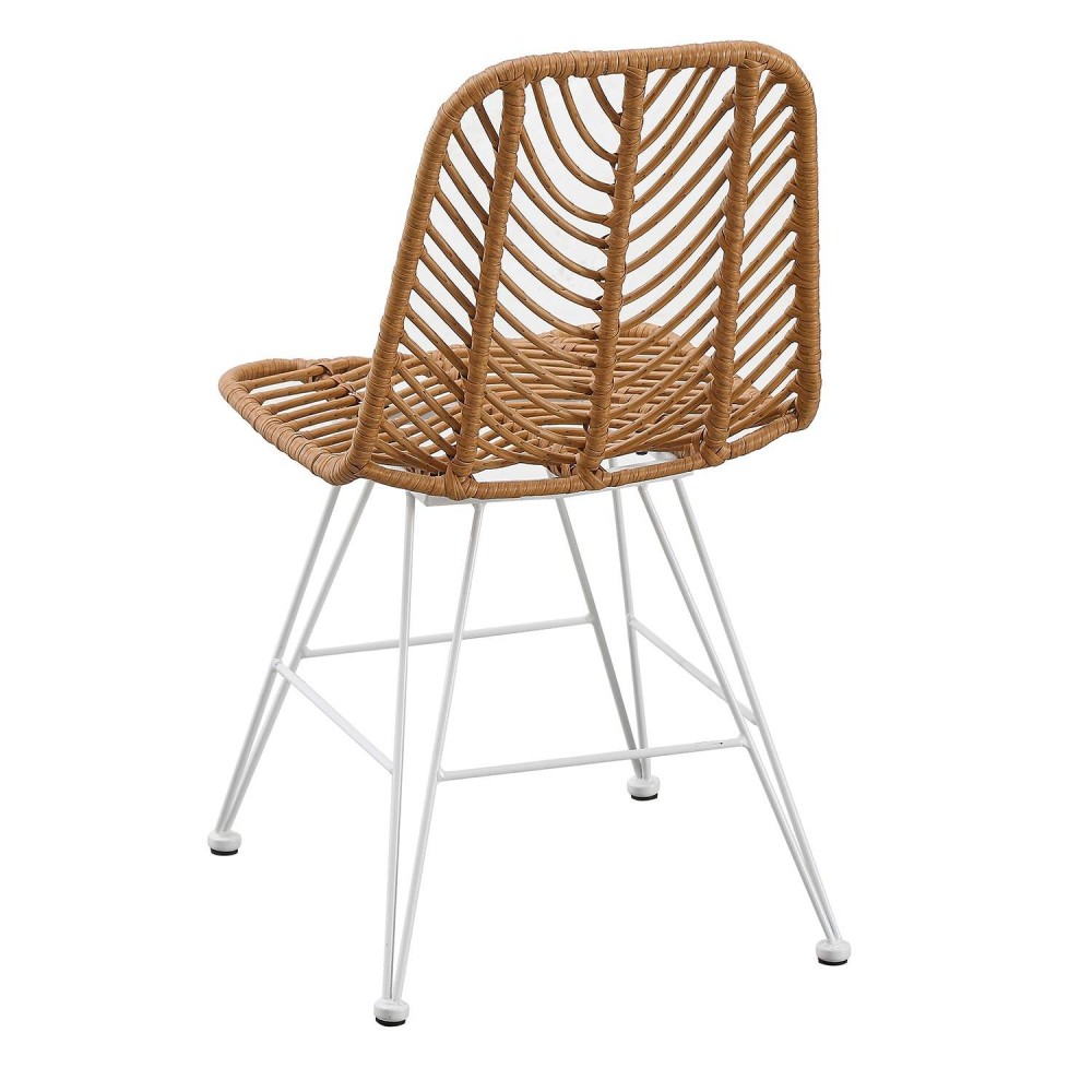 Pack de 4 Chaises en rotin Raffles pieds blancs | Vente de Meubles Online