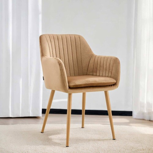 Fauteuil Berta nordic en velours | Vente de Meubles Online