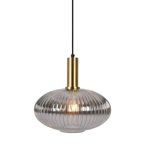 Lampe suspendue 1 lumière ovale fumée - Vente Meubles Online