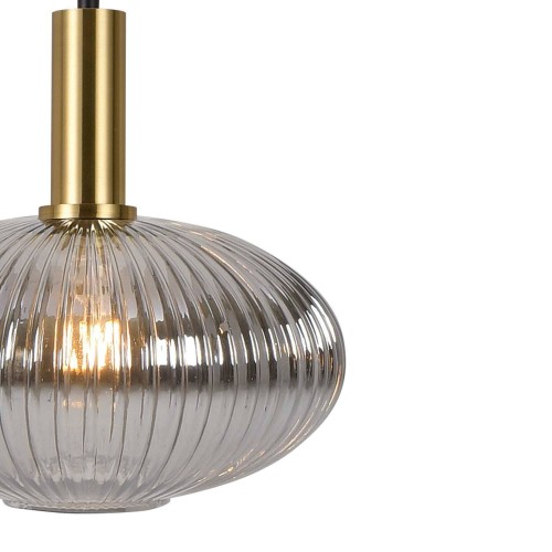 Lampe suspendue 1 lumière ovale fumée - Vente Meubles Online