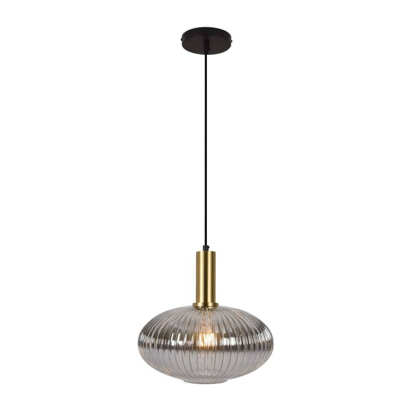Lampe suspendue 1 lumière ovale fumée - Vente Meubles Online