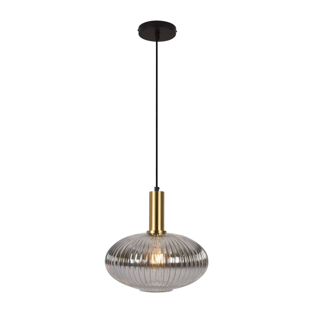 Lampe suspendue 1 lumière ovale fumée - Vente Meubles Online