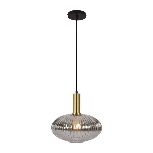 Lampe suspendue 1 lumière ovale fumée - Vente Meubles Online