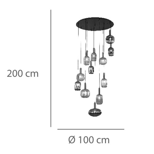 lampe suspendue Glory 12-Lumières- Meubles en ligne Vente en ligne