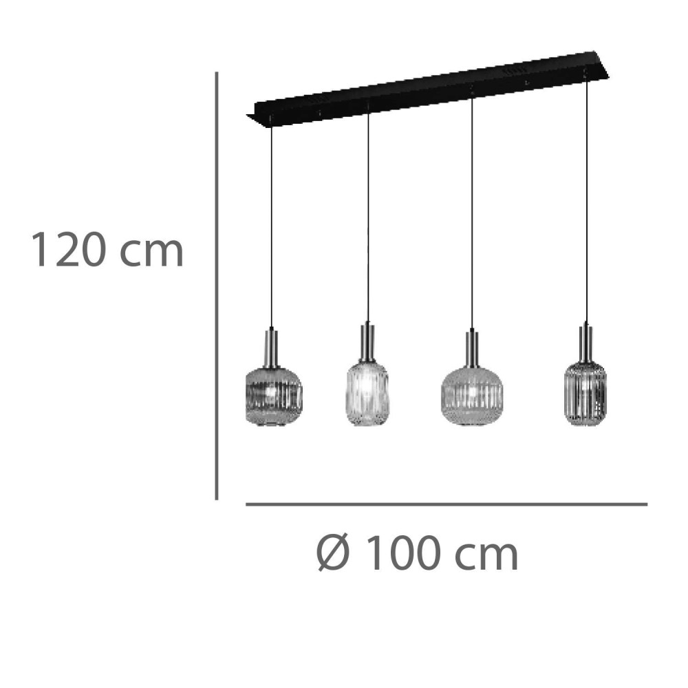 Lampe rectangulaire Glory à 4 lumière - Vente Meubles Online