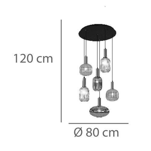 La lampe pendante Glory à 6 lumière -Vente Meubles Online