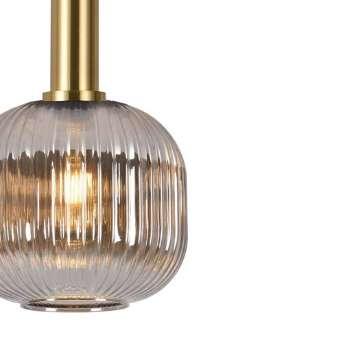 Lampe suspendue 1 lumière Vega Fumé : Vente  Meubles Online